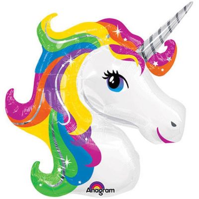 Anagram Foil Shape Unicorn Head Rainbow (83cm x 73cm)