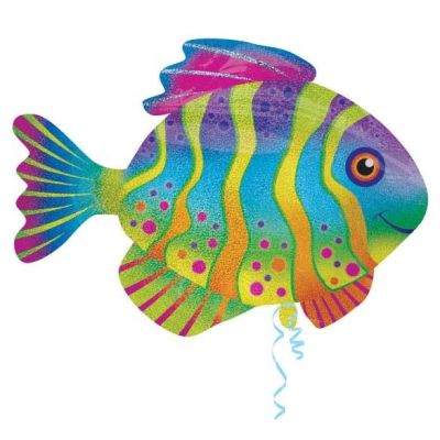 Anagram Holographic Foil Shape Colorful Fish (83cm x 58cm)