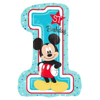 Anagram Foil Licensed Shape Disney Mickey 1st Birthday (48cm x 71cm)