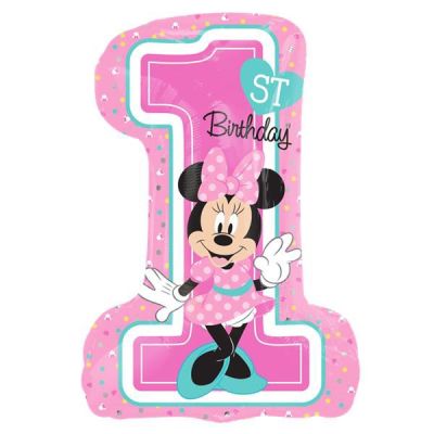 Anagram Foil Licensed Shape Disney Minnie 1st Birthday (48cm x 71cm)