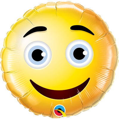 Qualatex Micro-Foil 22cm (9") Smiley Face Emoji (Air Fill & Unpackaged)