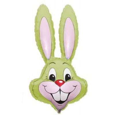 FM Foil Shape 89cm (35") Rabbit Bunny Head Pastel Lime Green (Unpackaged)