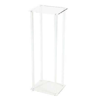 Acrylic Centrepiece Square Flower Stand Clear (30x30x90cmH)