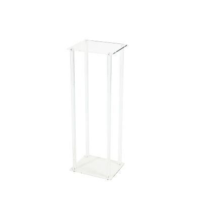 Acrylic Centrepiece Square Flower Stand Clear (25x20x70cmH)