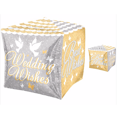 Anagram Cubez 15" Shimmering Wedding Wishes (Discontinued)