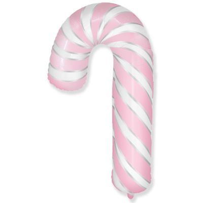 FM Foil Super Shape Pastel Pink Candy Cane 98cm x 63cm (39&quot; x 25&quot;) (Unpackaged)
