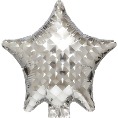 SAG Microfoil 13cm (5&quot;) Star Metallic Silver - Balloon Stick Included (Unpackaged)