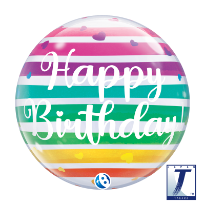 Takara Bubble 56cm (22") Birthday Bright Rainbow Stripes