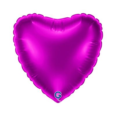 Grabo Microfoil Solid Colour Heart 22cm (9") Purple - Air Fill (Unpackaged)