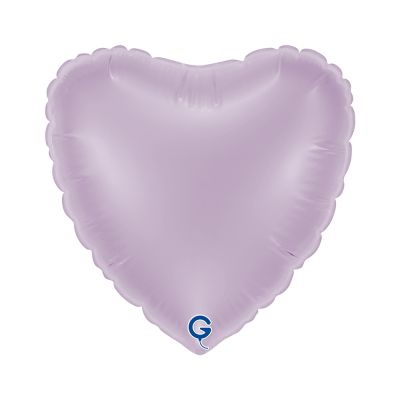 Grabo Microfoil Solid Colour Heart 22cm (9") Lilac - Air Fill (Unpackaged)