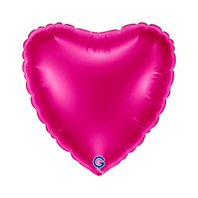 Grabo Microfoil Solid Colour Heart 22cm (9") Magenta - Air Fill (Unpackaged)