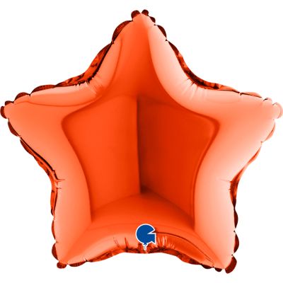 Grabo Microfoil Solid Colour Star 22cm (9") Orange - Air Fill (Unpackaged)