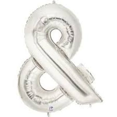 Grabo Foil Megaloon 102cm (40") Silver Ampersand (&)