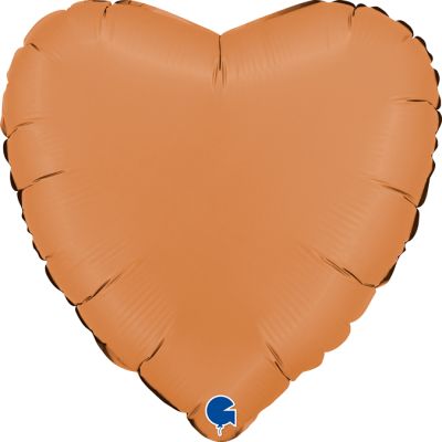 Grabo Foil Solid Colour Heart 46cm (18") Satin Caramel (Unpackaged)