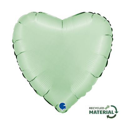 Grabo Foil Solid Colour Heart 46cm (18") Glazed Mint (Unpackaged)