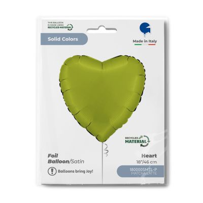 Grabo Foil Solid Colour Heart 46cm (18") Matcha Latte