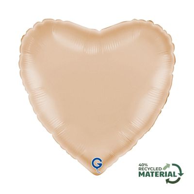 Grabo Foil Solid Colour Heart 46cm (18") Satin Nude (Unpackaged)