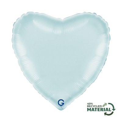 Grabo Foil Solid Colour Heart 46cm (18") Satin Pastel Blue (Unpackaged)