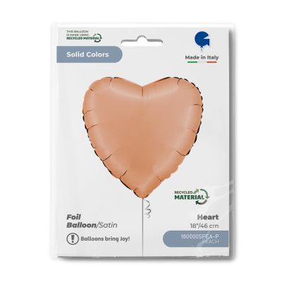 Grabo Foil Solid Colour Heart 46cm (18") Satin Peach