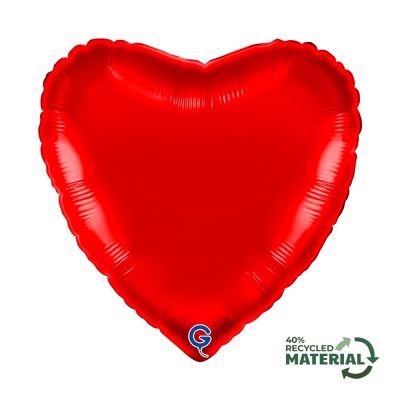 Grabo Foil Solid Colour Heart 46cm (18") Red (Unpackaged)
