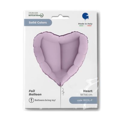 Grabo Foil Solid Colour Heart 46cm (18") Lilac