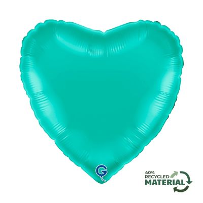 Grabo Foil Solid Colour Heart 46cm (18") Tiffany Blue (Unpackaged)
