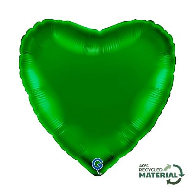 Grabo Foil Solid Colour Heart 46cm (18") Green (Unpackaged)