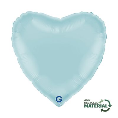 Grabo Foil Solid Colour Heart 46cm (18") Pastel Blue (Unpackaged)