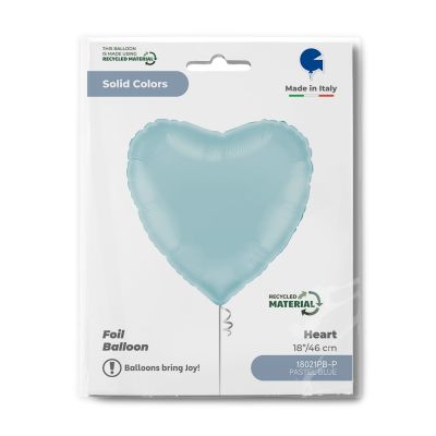 Grabo Foil Solid Colour Heart 46cm (18") Pastel Blue 