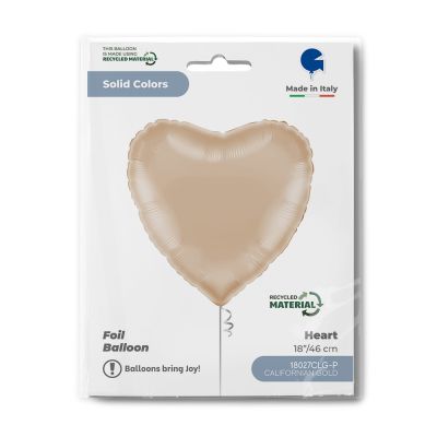 Grabo Foil Solid Colour Heart 46cm (18") Californian Gold 