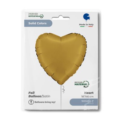 Grabo Foil Solid Colour Heart 46cm (18") Satin Gold