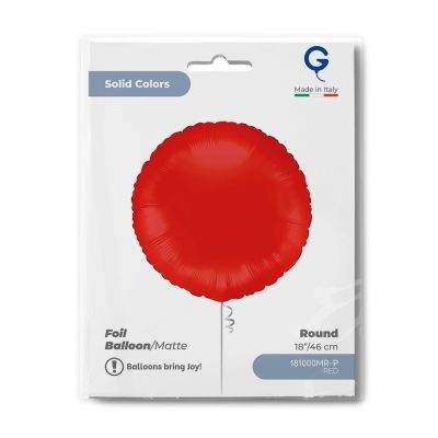 Grabo Foil Solid Colour Round 46cm (18") Matte Red