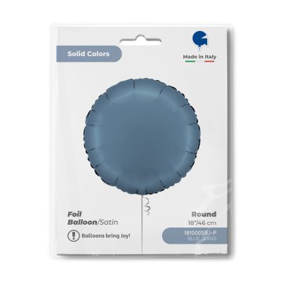 Grabo Foil Solid Colour Round 46cm (18") Satin Blue Jeans