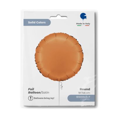 Grabo Foil Solid Colour Round 46cm (18") Satin Caramel