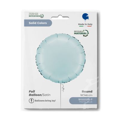 Grabo Foil Solid Colour Round 46cm (18") Satin Pastel Blue