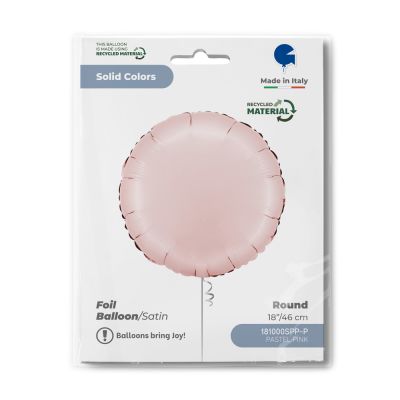 Grabo Foil Solid Colour Round 46cm (18") Satin Pastel Pink