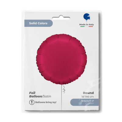 Grabo Foil Solid Colour Round 46cm (18") Satin Cherry