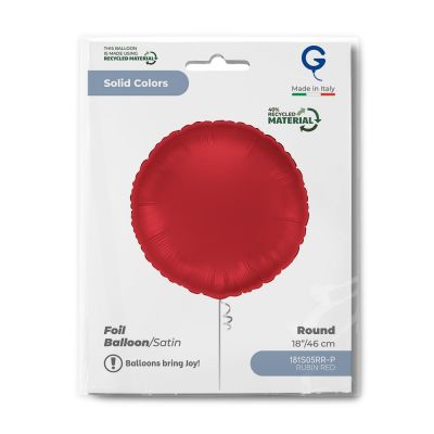 Grabo Foil Solid Colour Round 46cm (18") Satin Rubin Red