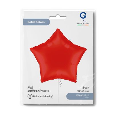 Grabo Foil Solid Colour Star 46cm (18") Matte Red