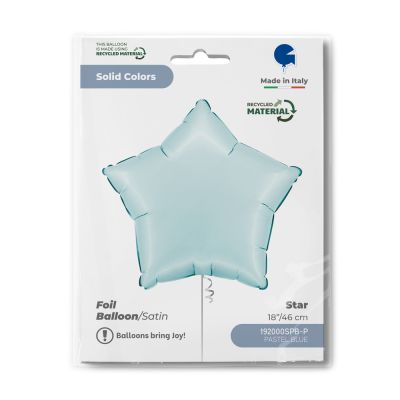 Grabo Foil Solid Colour Star 46cm (18") Satin Pastel Blue