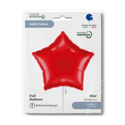 Grabo Foil Solid Colour Star 46cm (18") Red