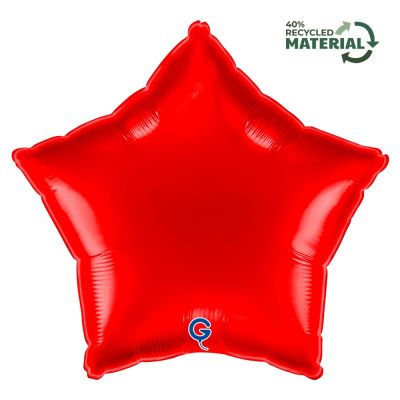 Grabo Foil Solid Colour Star 46cm (18") Red (Unpackaged)