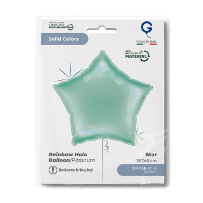 Grabo Foil Star 46cm (18") Holographic Platinum Tiffany