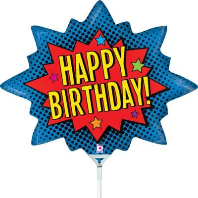 Betallic Microfoil 35cm (14") Superhero Birthday - Air fill (unpackaged)