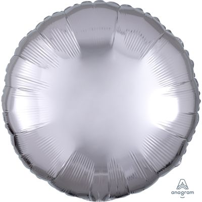 Anagram Foil Solid Colour Round 45cm (18&quot;) Metallic Silver