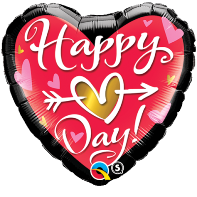 Qualatex Micro-Foil 22cm (9") Happy (Heart) Day (Air Fill & Unpackaged)