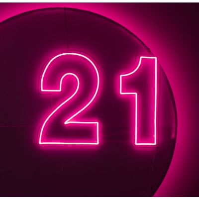 LED Sign 21  (100cm x 78cm) Light Pink
