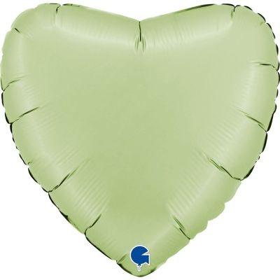Grabo Foil Solid Colour Heart 46cm (18") Satin Olive Green (Unpackaged)