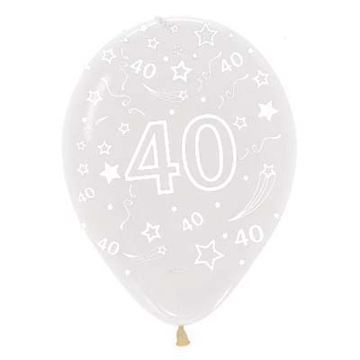 DTX (Sempertex) Balloon 25/30cm 40th Crystal Clear