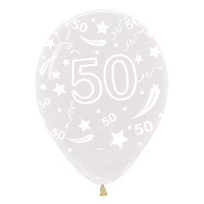 DTX (Sempertex) Balloon 25/30cm 50th Crystal Clear